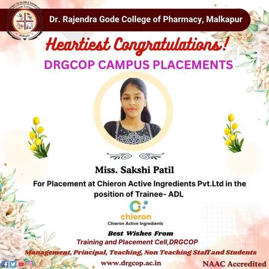 Congratulations on your placement. Best of luck for the future!!