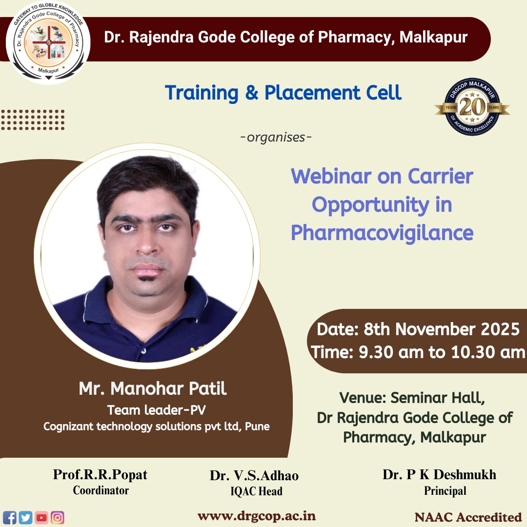 Webinar on Careers in Pharmacovigilance