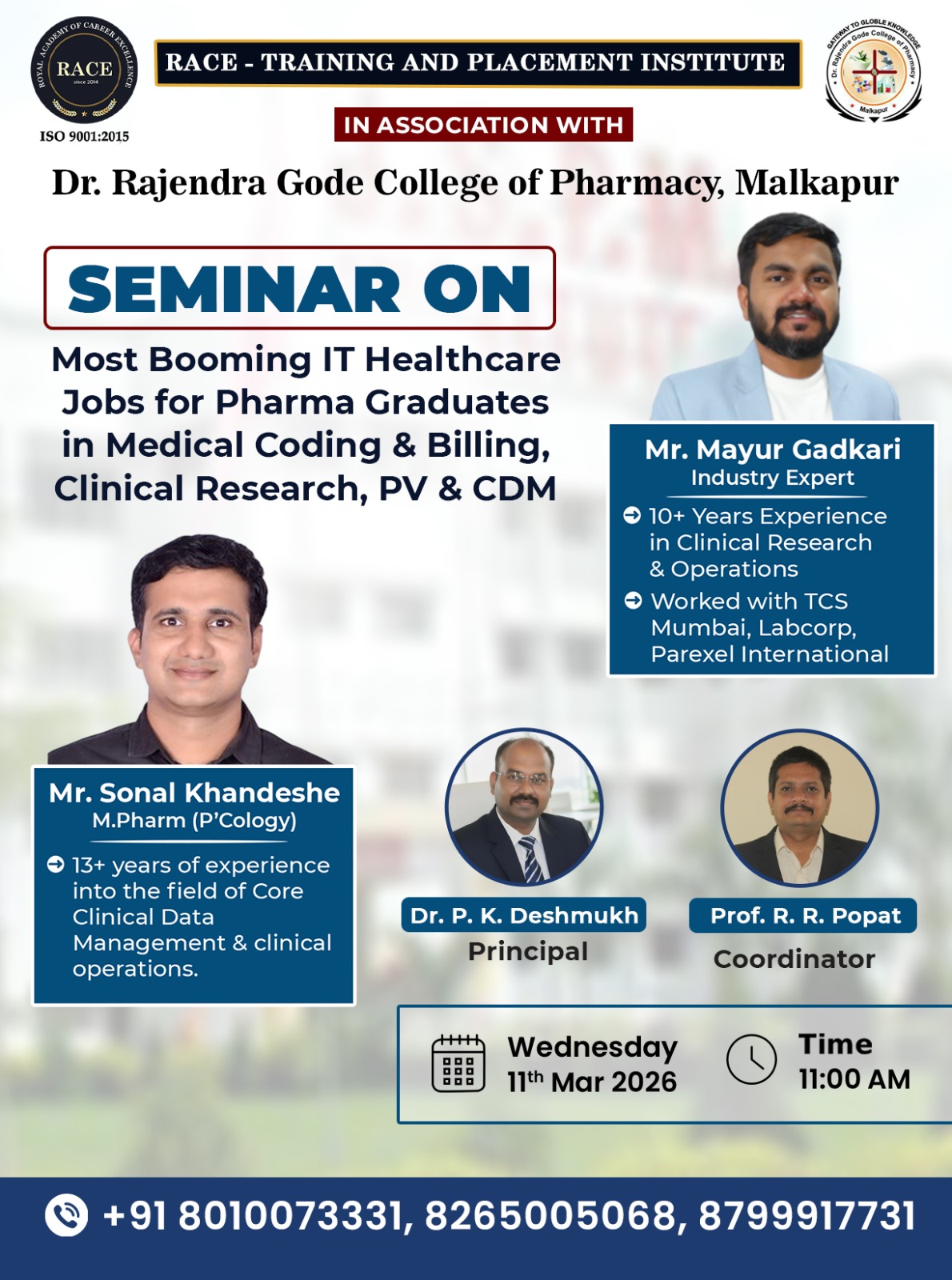 Seminar on Emerging IT Healthcare Career Opportunities for Pharmacy Graduates